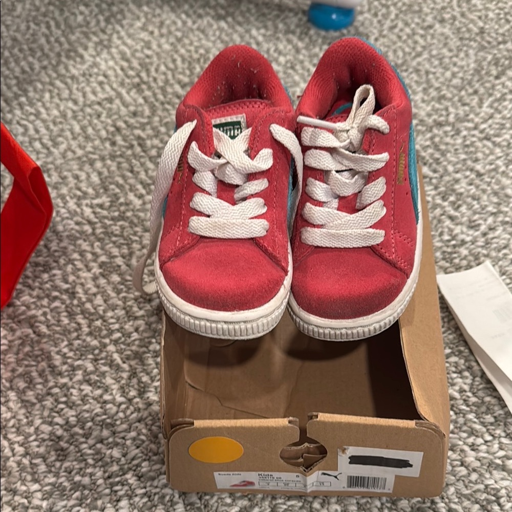Puma Red and White Sneakers Classic Canvas Design